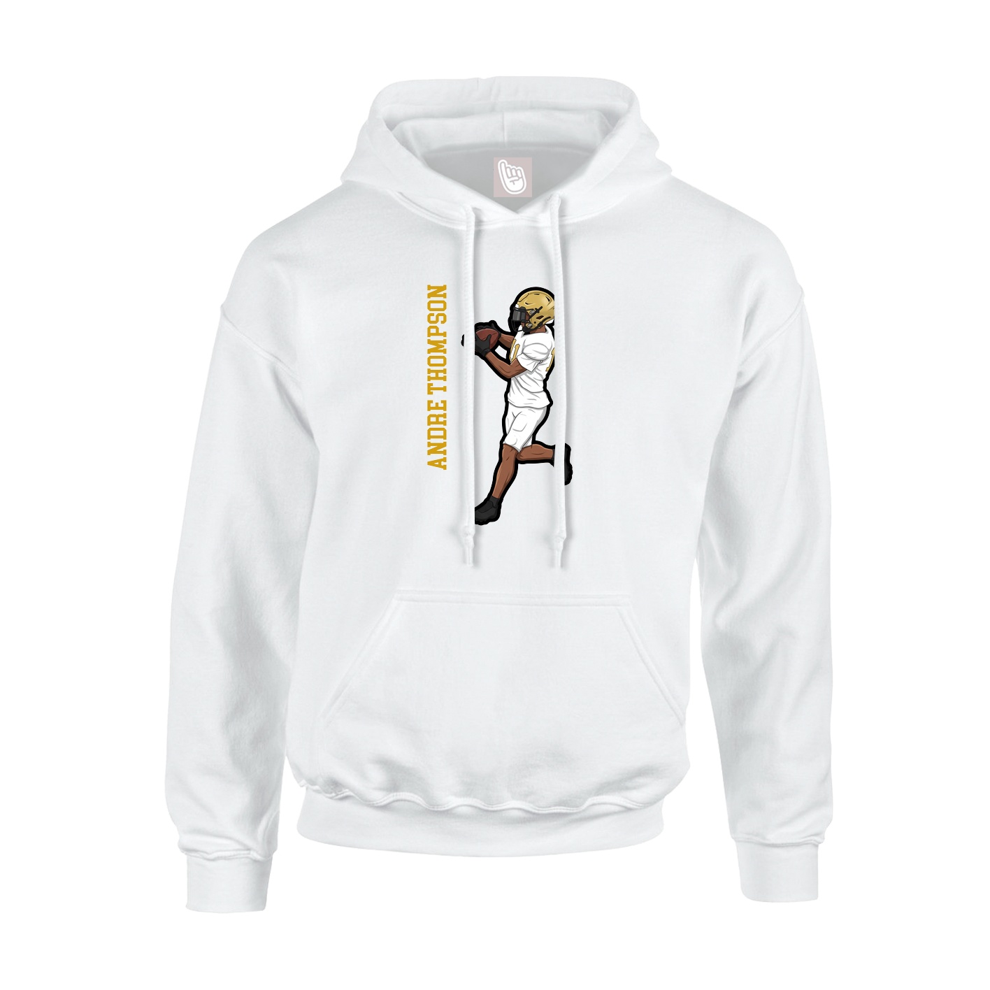 Youth Hoodie — Name Vertical in White