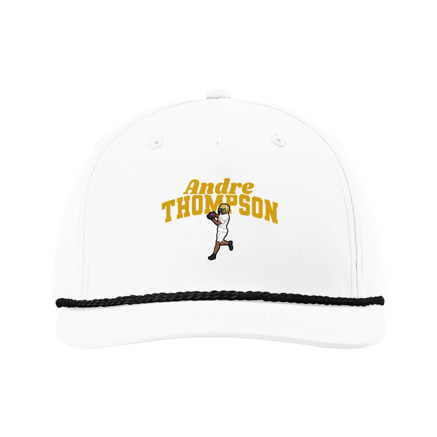 Five-Panel Classic Rope Cap — Signature Arch in White