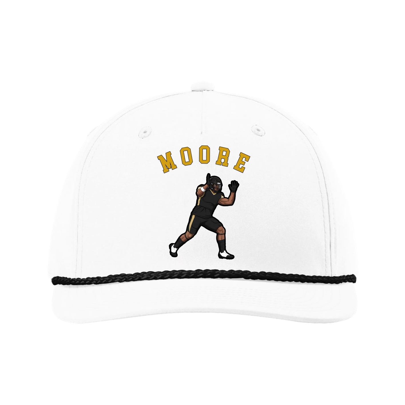 Five-Panel Classic Rope Cap — Shirsey Arch in White