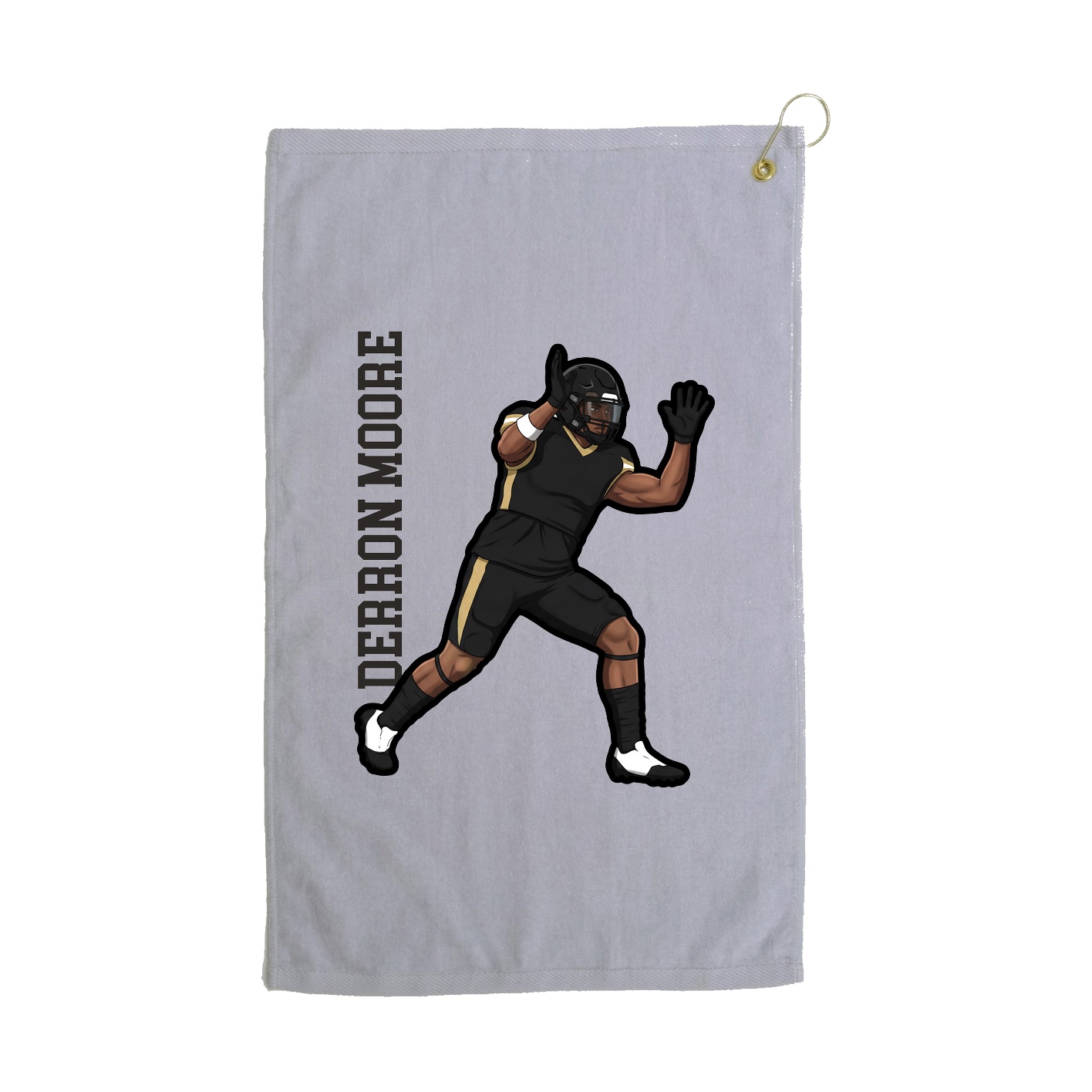 Golf Towel — Name Vertical in Grey