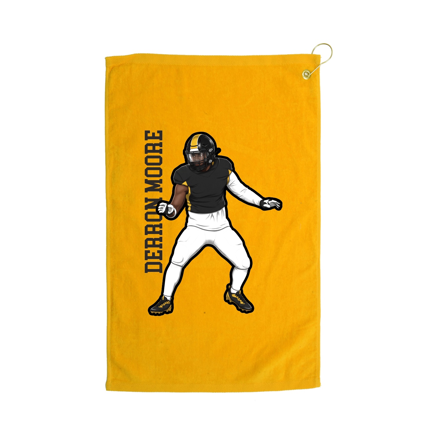 Golf Towel — Name Vertical in Gold
