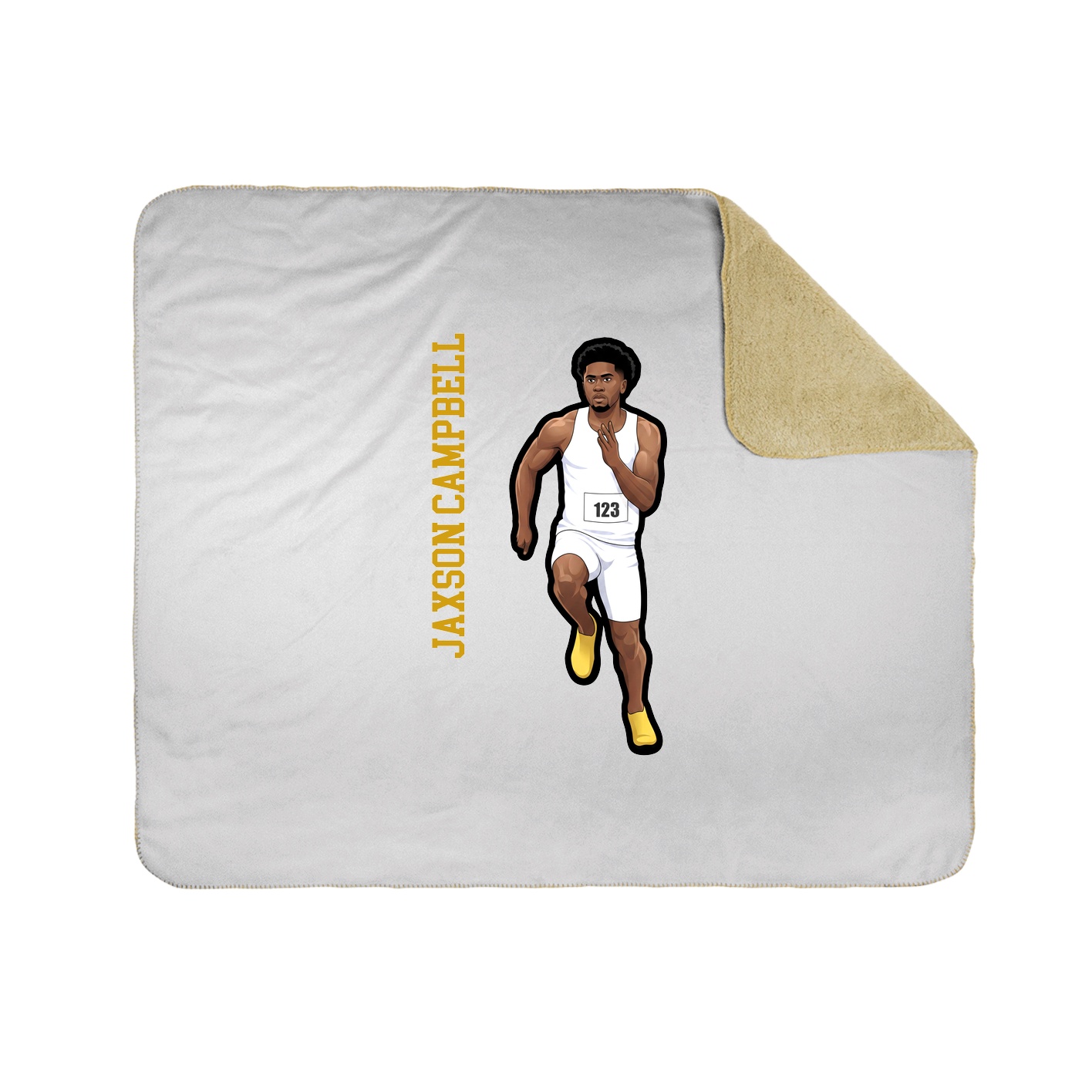 Throw Blanket — Name Vertical in White
