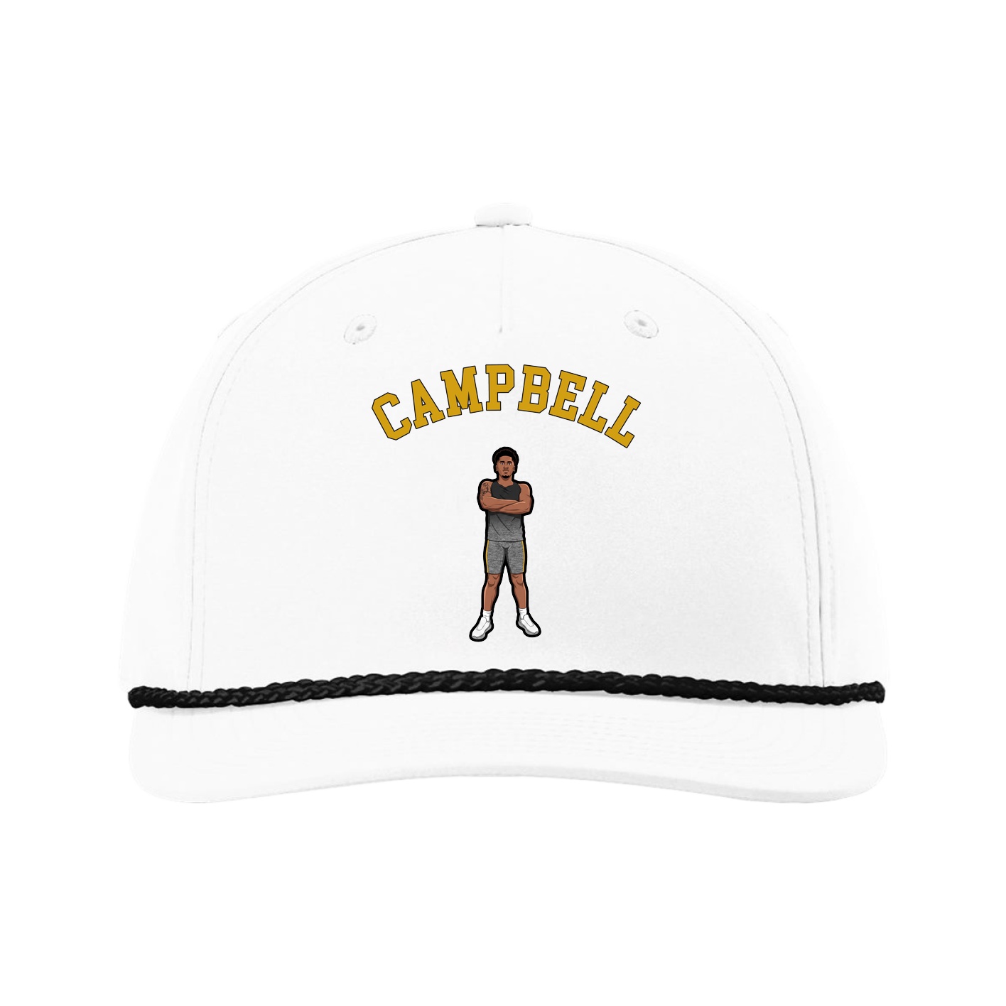 Five-Panel Classic Rope Cap — Shirsey Arch in White