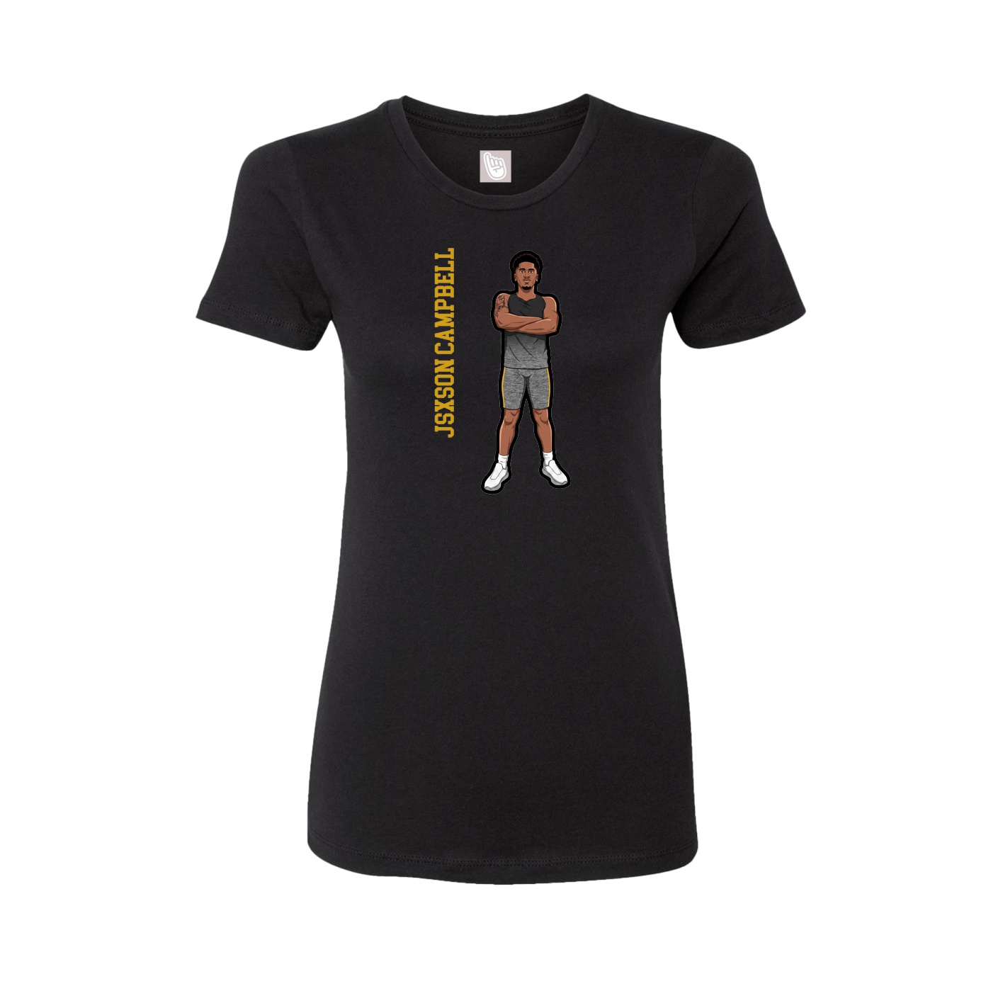 Womens Tee — Name Vertical in Black
