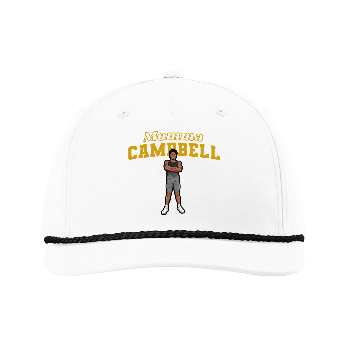 Five-Panel Classic Rope Cap — Mothers Day Block in White