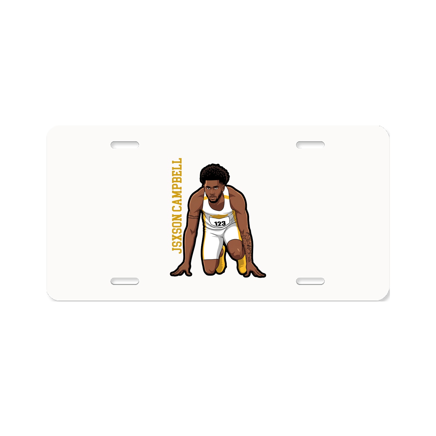 License Plate — Name Vertical in Classic