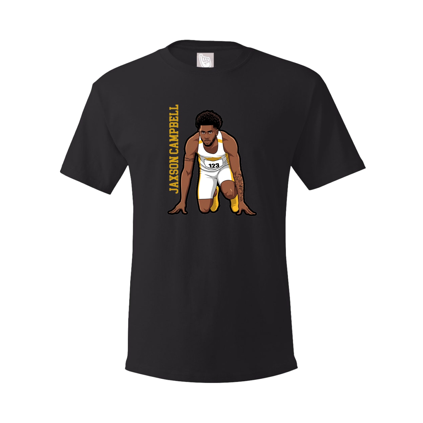 Youth Tee — Name Vertical in Black