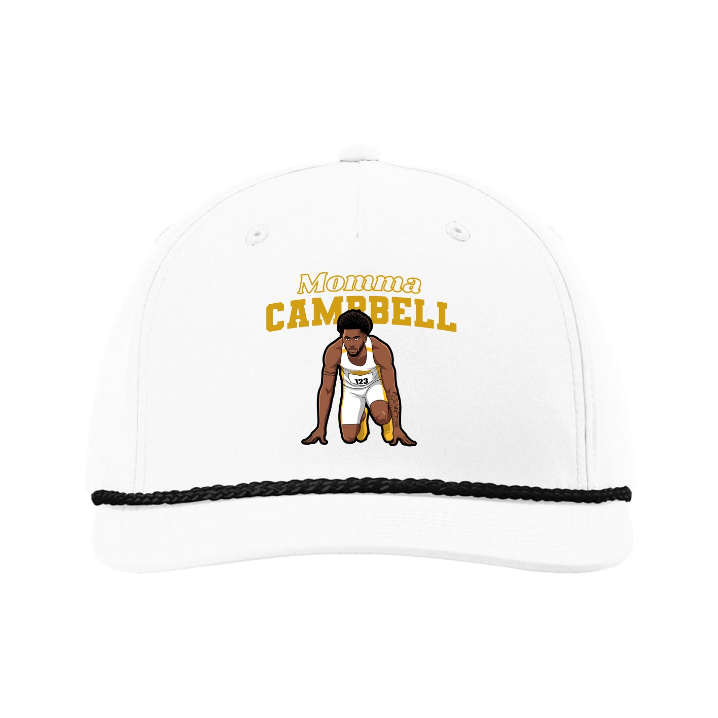 Five-Panel Classic Rope Cap — Mothers Day Block in White