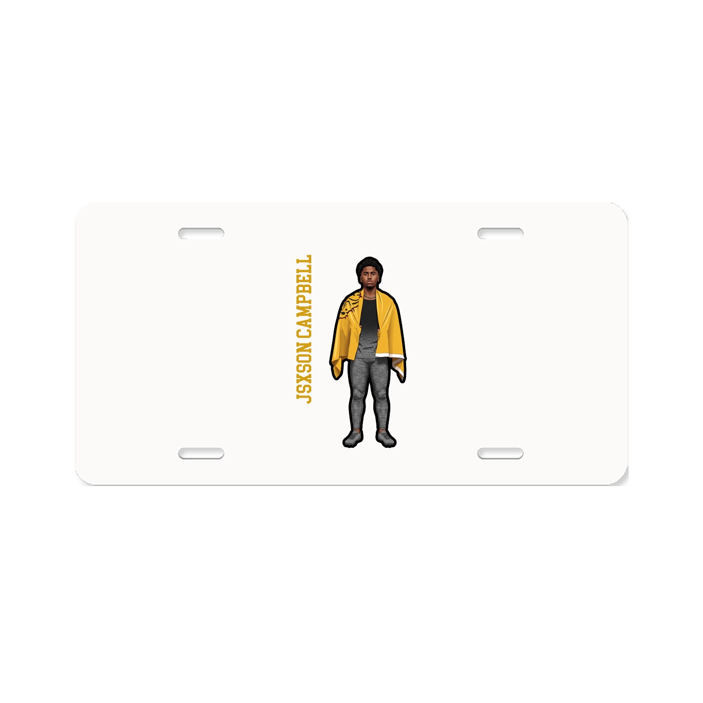 License Plate — Name Vertical in Classic