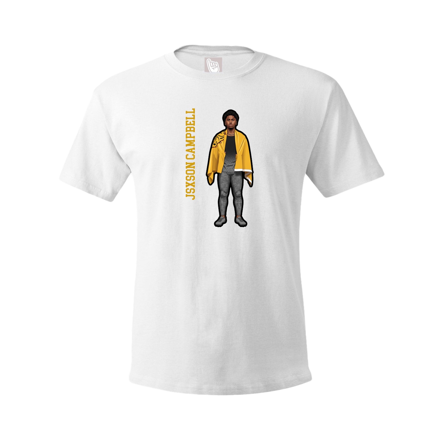 Youth Tee — Name Vertical in White