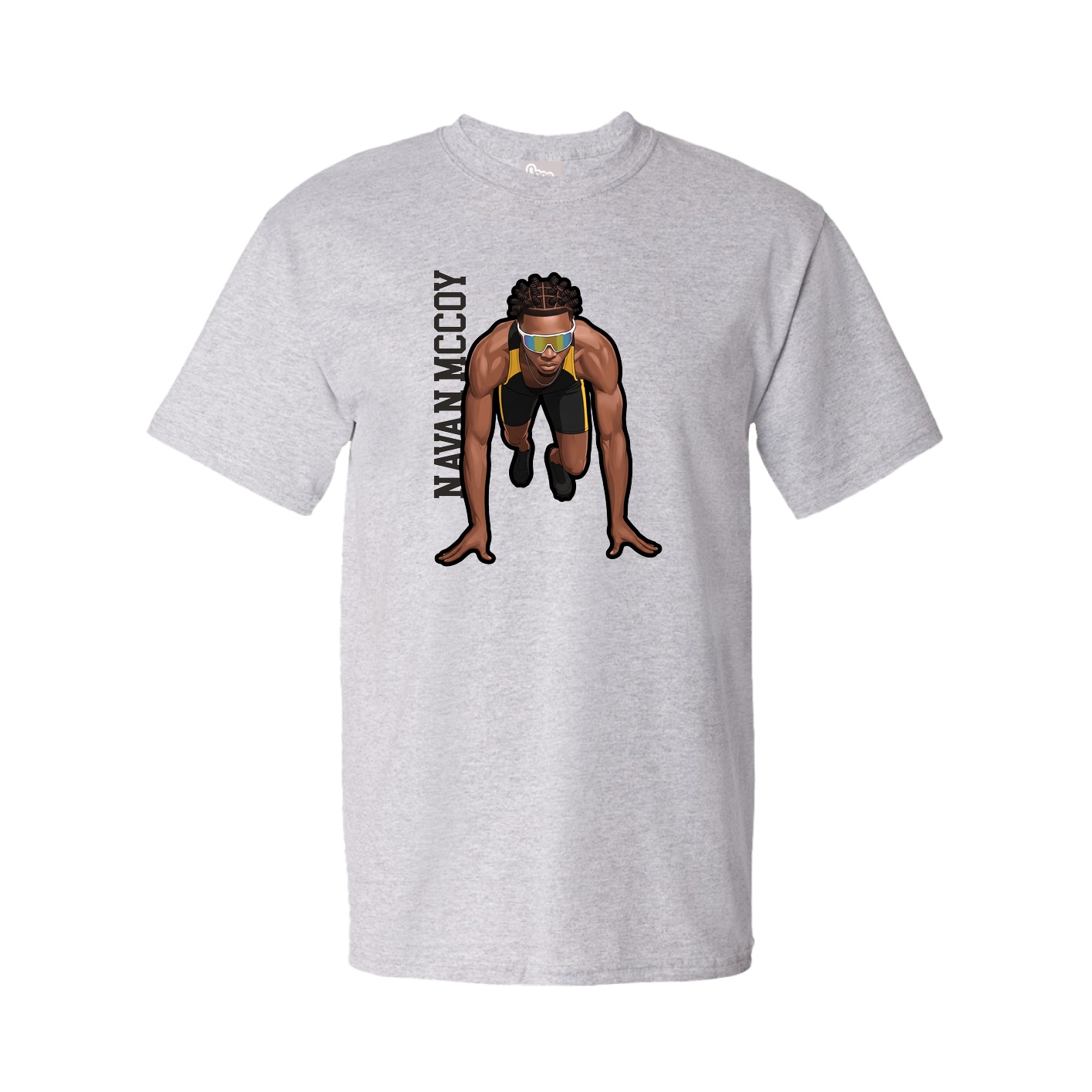 Youth Tee — Name Vertical in Grey