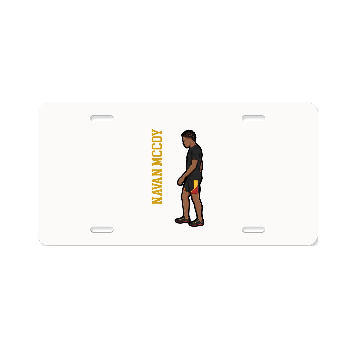 License Plate — Name Vertical in Classic