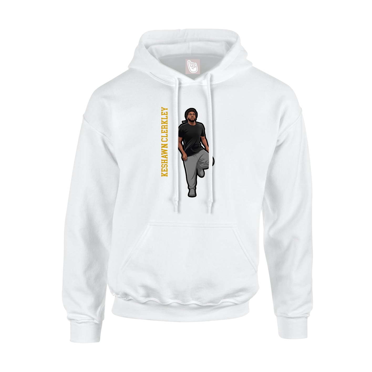 Youth Hoodie — Name Vertical in White