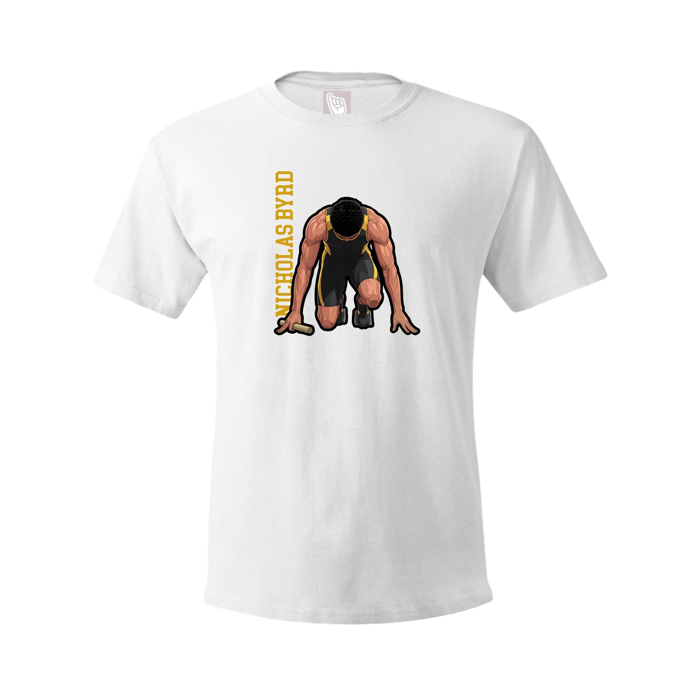 Youth Tee — Name Vertical in White