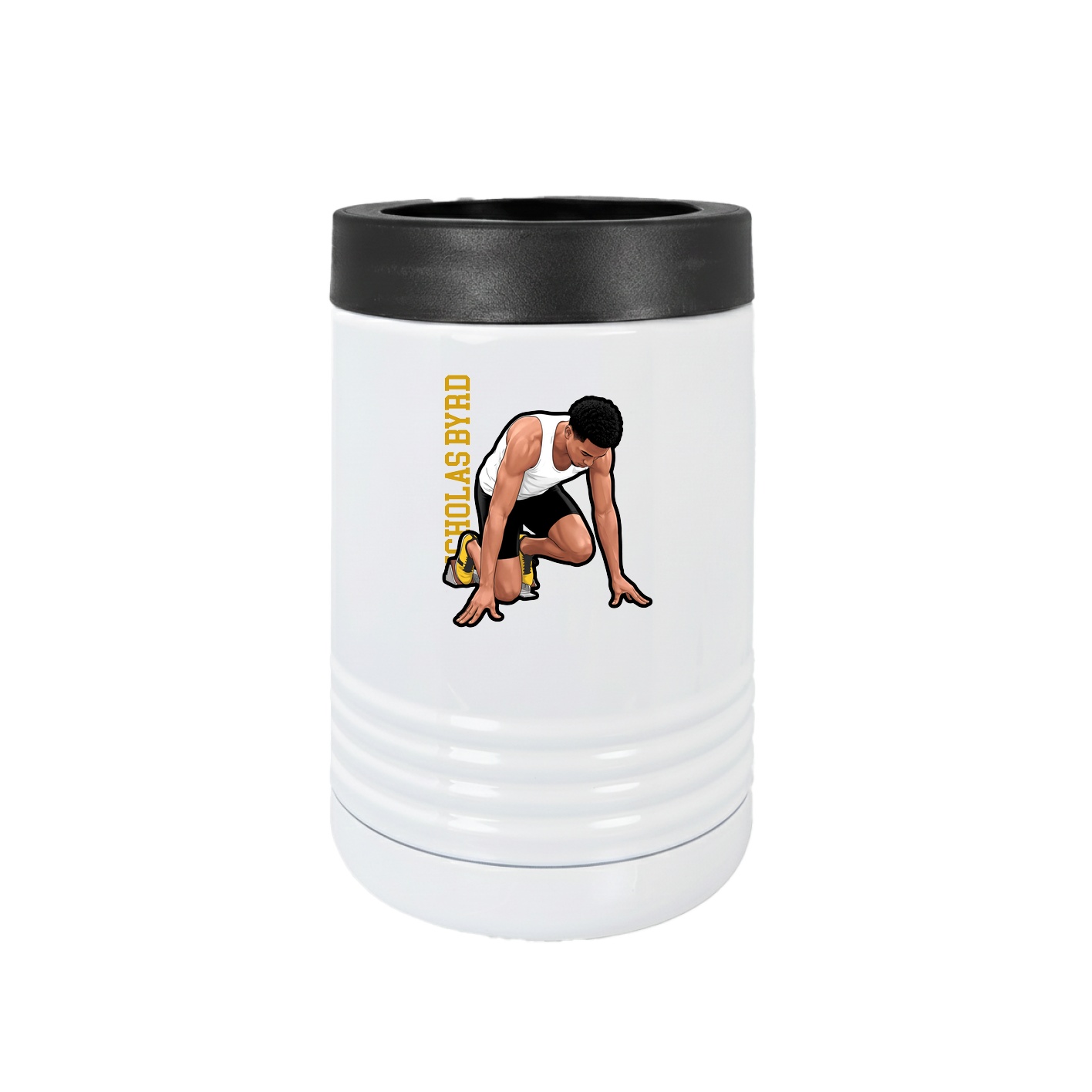 Beverage Holder — Name Vertical in White