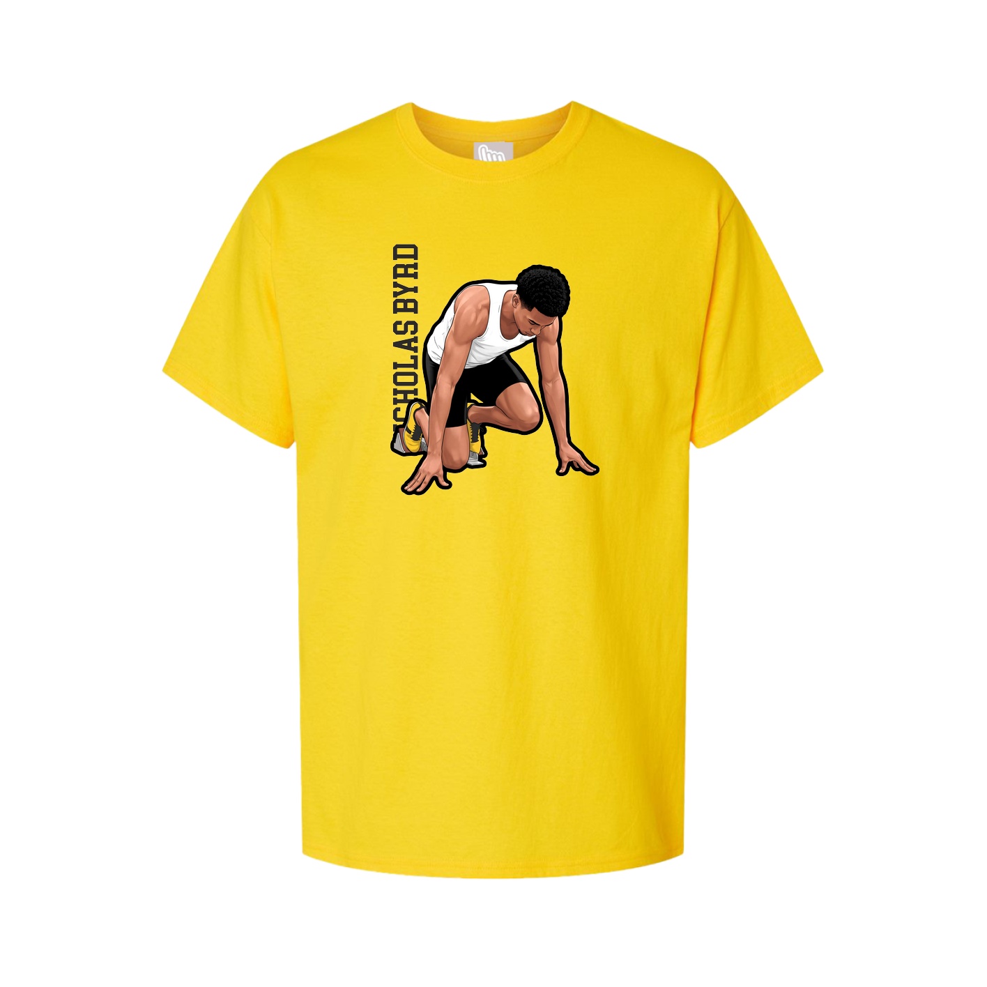 Youth Tee — Name Vertical in Gold