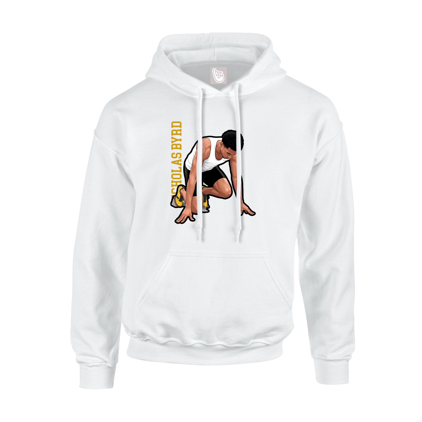 Youth Hoodie — Name Vertical in White