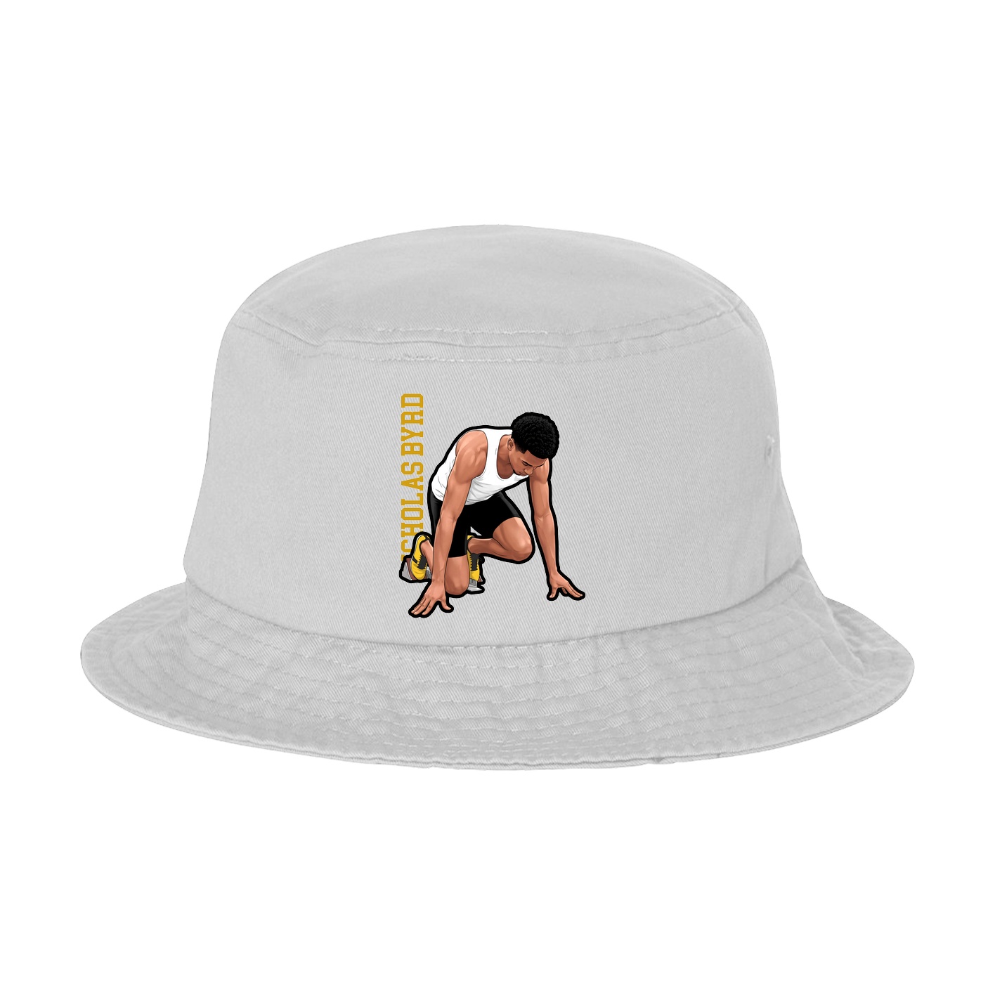 Bucket Cap — Name Vertical in White