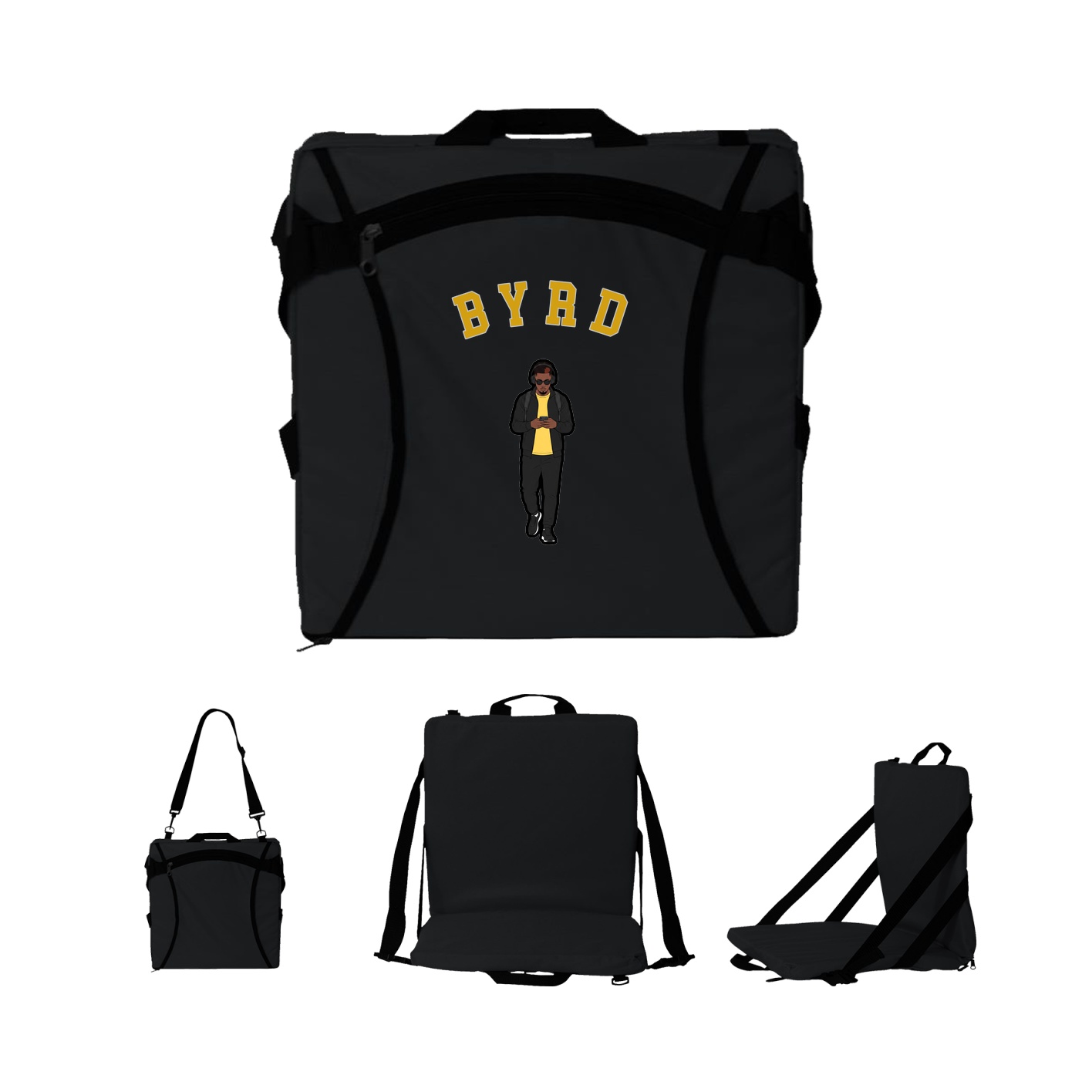 Folding Stadium Seat — Shirsey Arch in Black