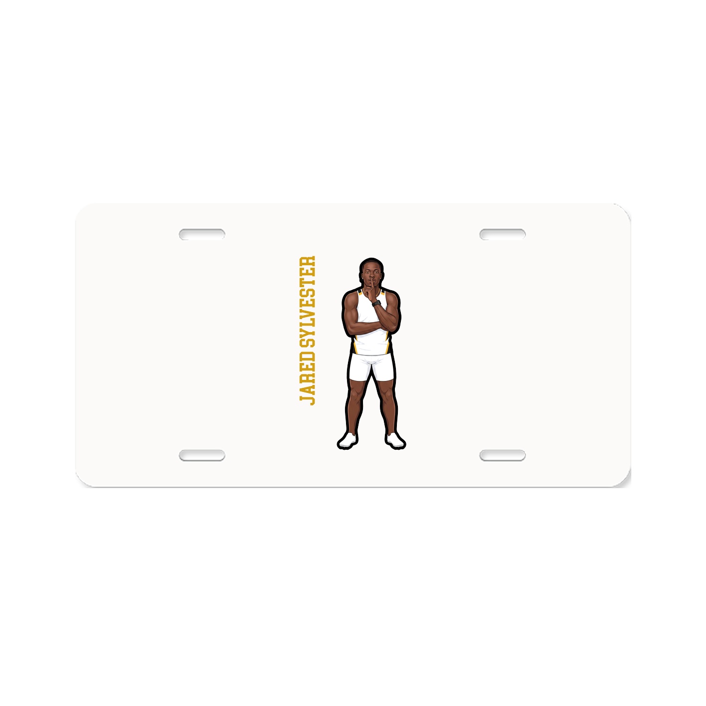 License Plate — Name Vertical in Classic