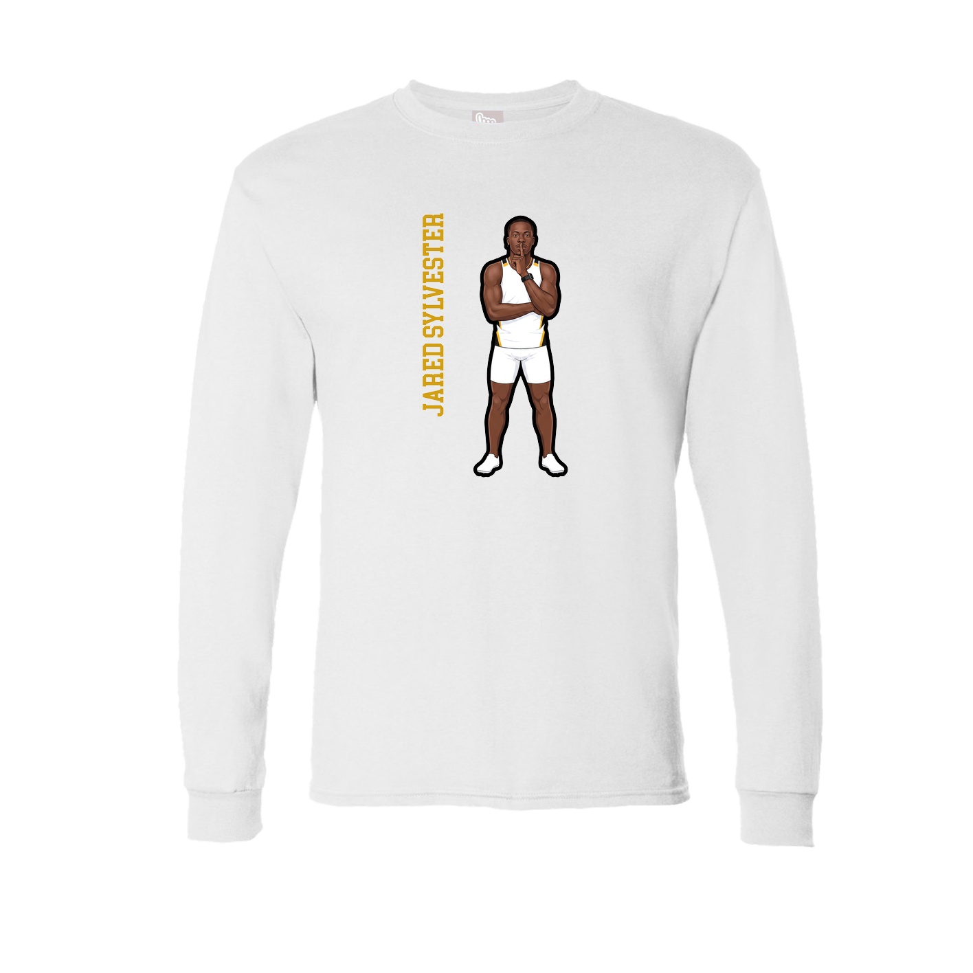Long Sleeve Tee — Name Vertical in White