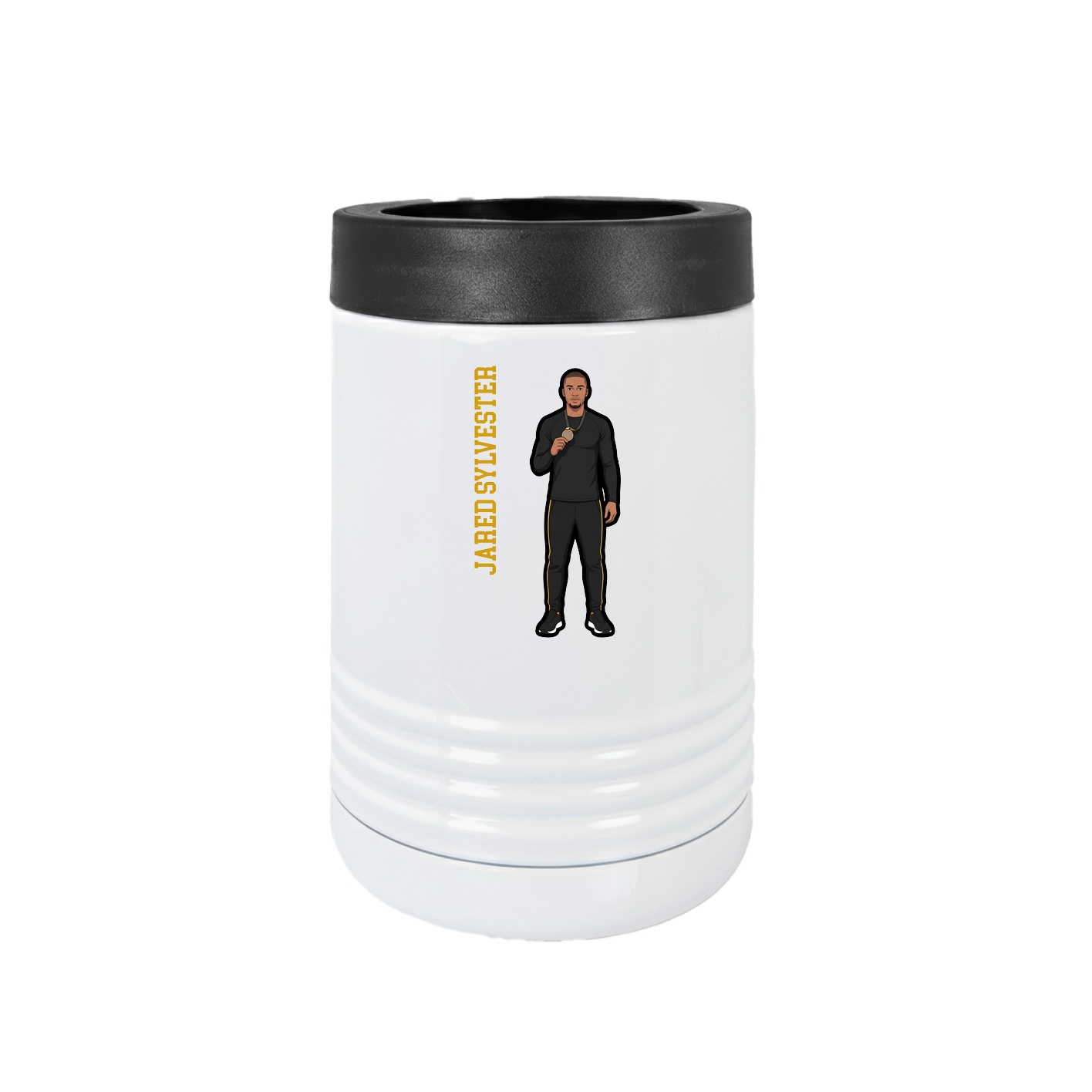 Beverage Holder — Name Vertical in White