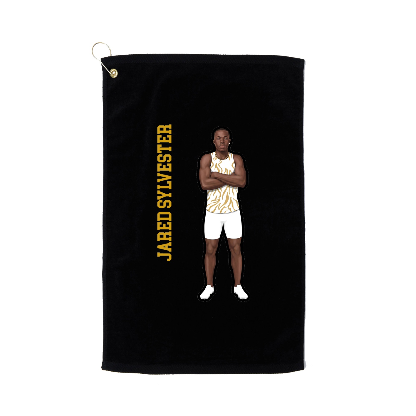Golf Towel — Name Vertical in Black
