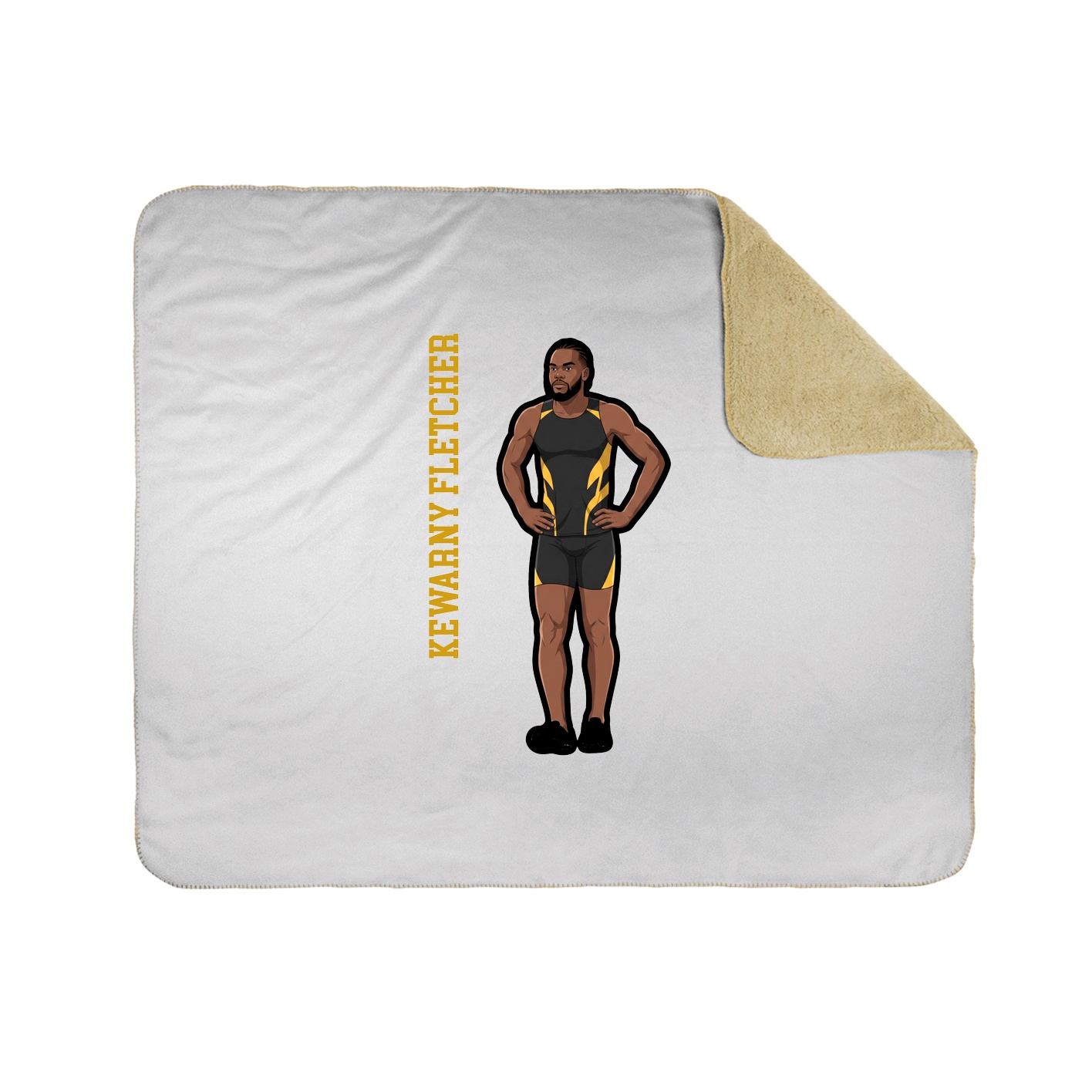 Throw Blanket — Name Vertical in White