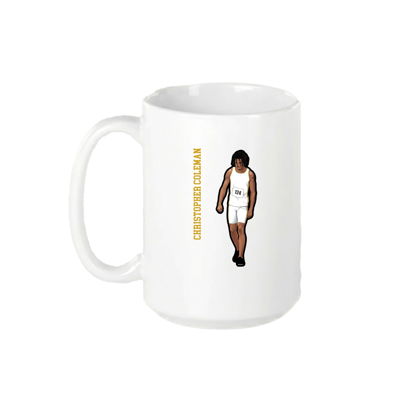 15oz Coffee Mug — Name Vertical in White