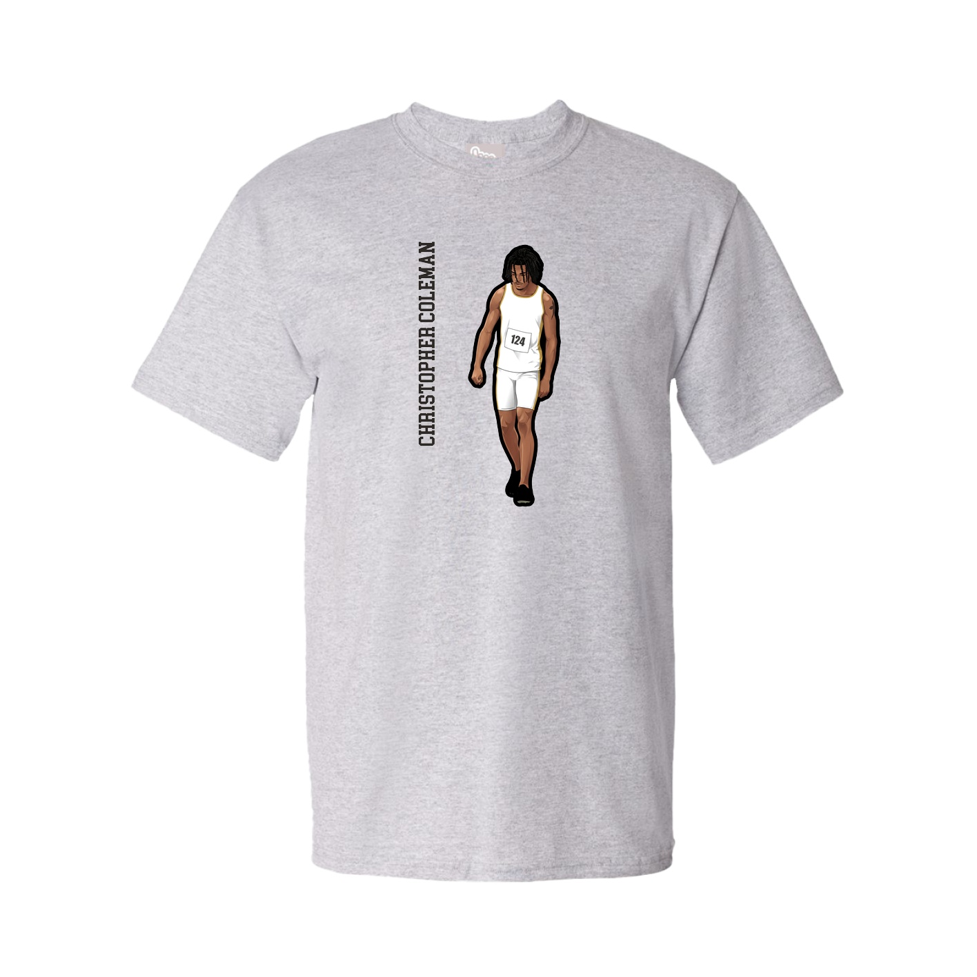 Tee — Name Vertical in Grey