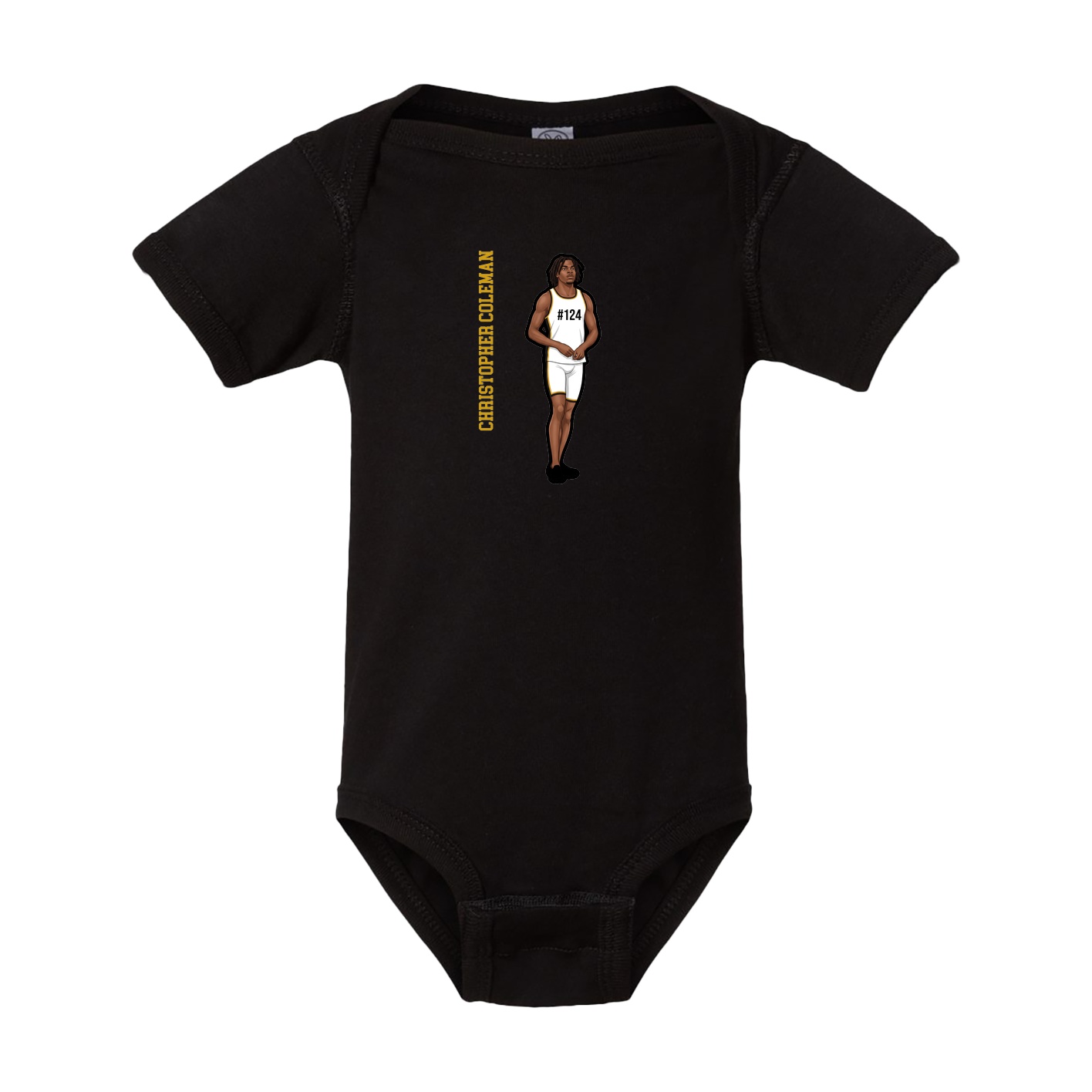 Baby Onesie — Name Vertical in Black