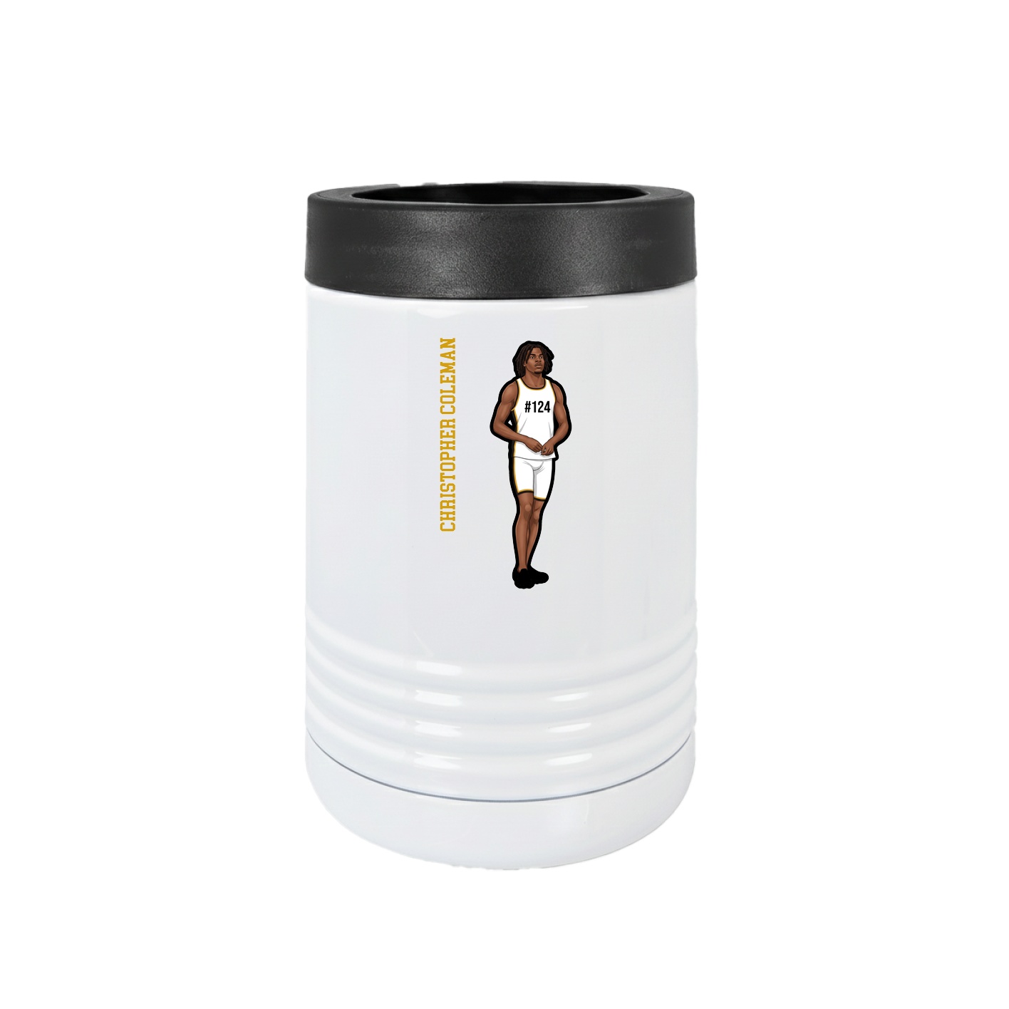 Beverage Holder — Name Vertical in White