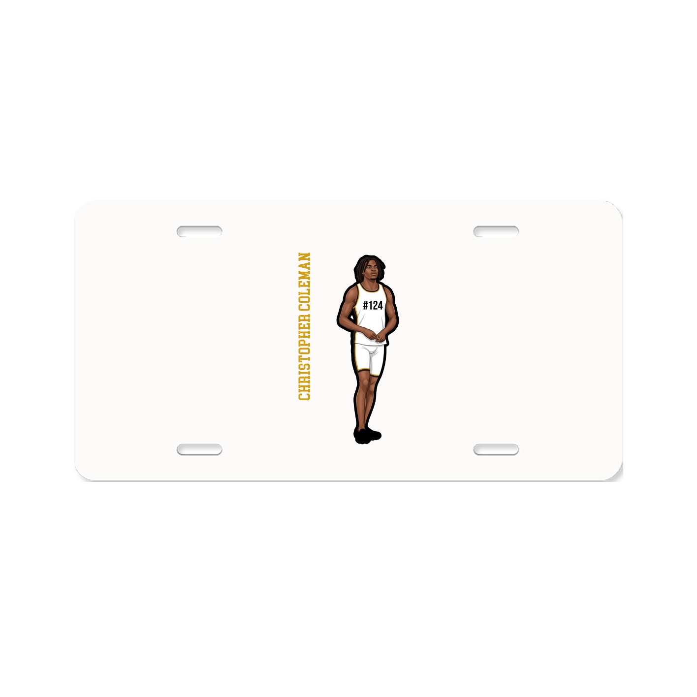 License Plate — Name Vertical in Classic