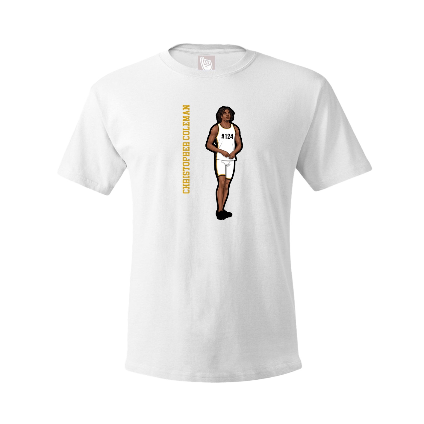 Tee — Name Vertical in White