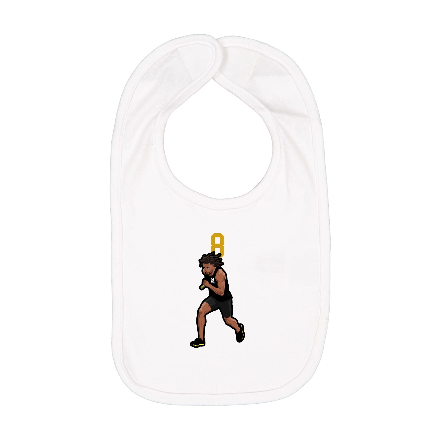 Infant Bib — Number Top in White