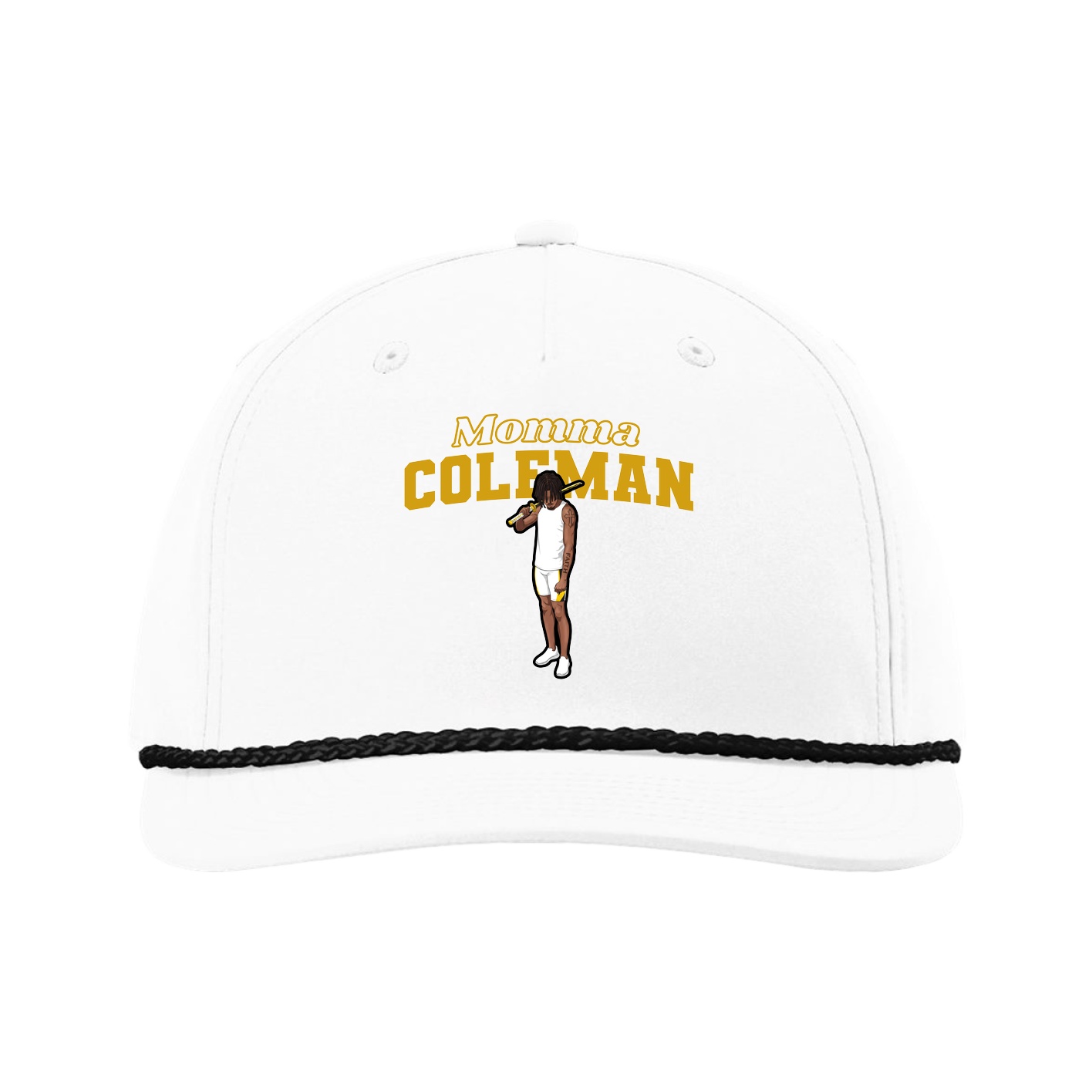 Five-Panel Classic Rope Cap — Mothers Day Block in White