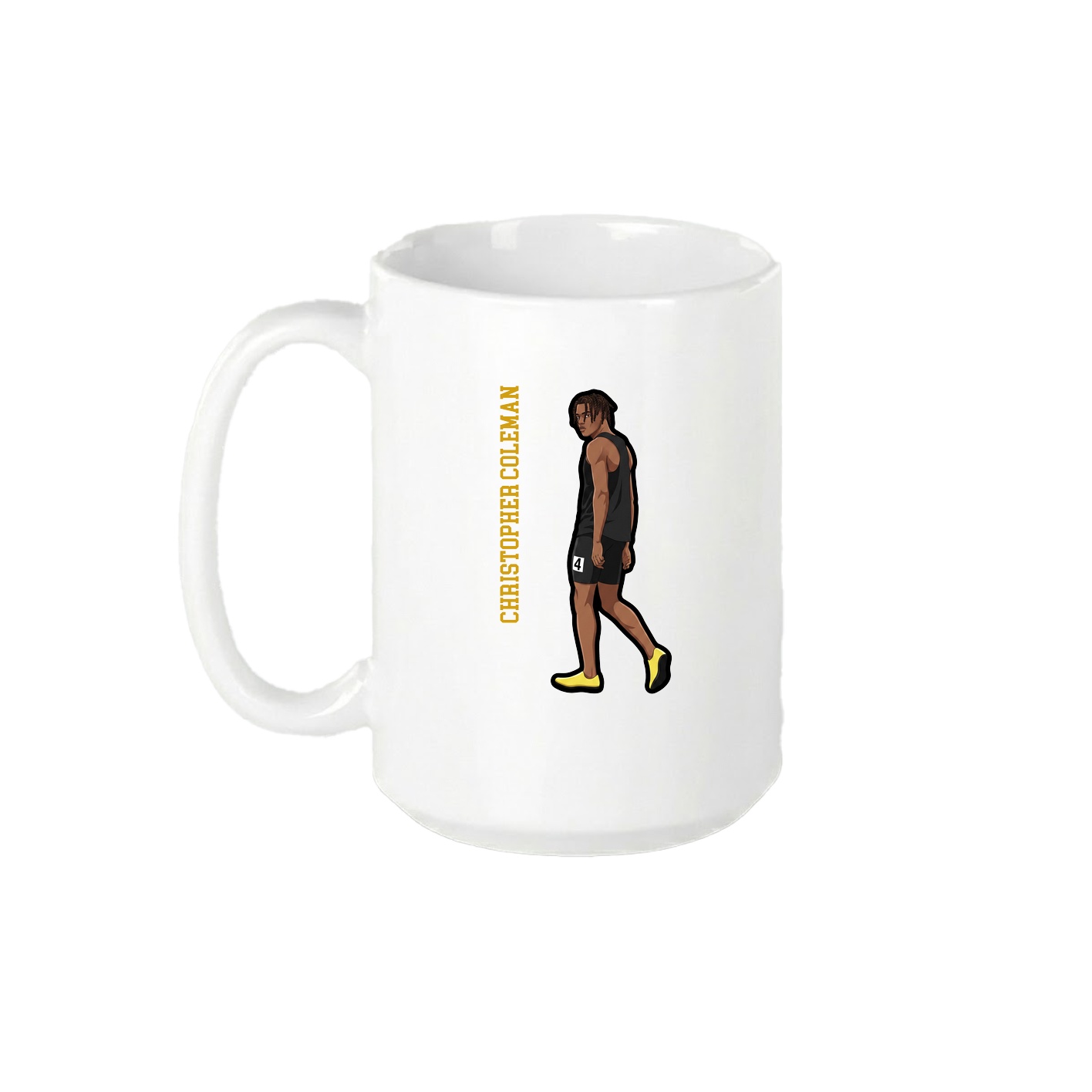 15oz Coffee Mug — Name Vertical in White