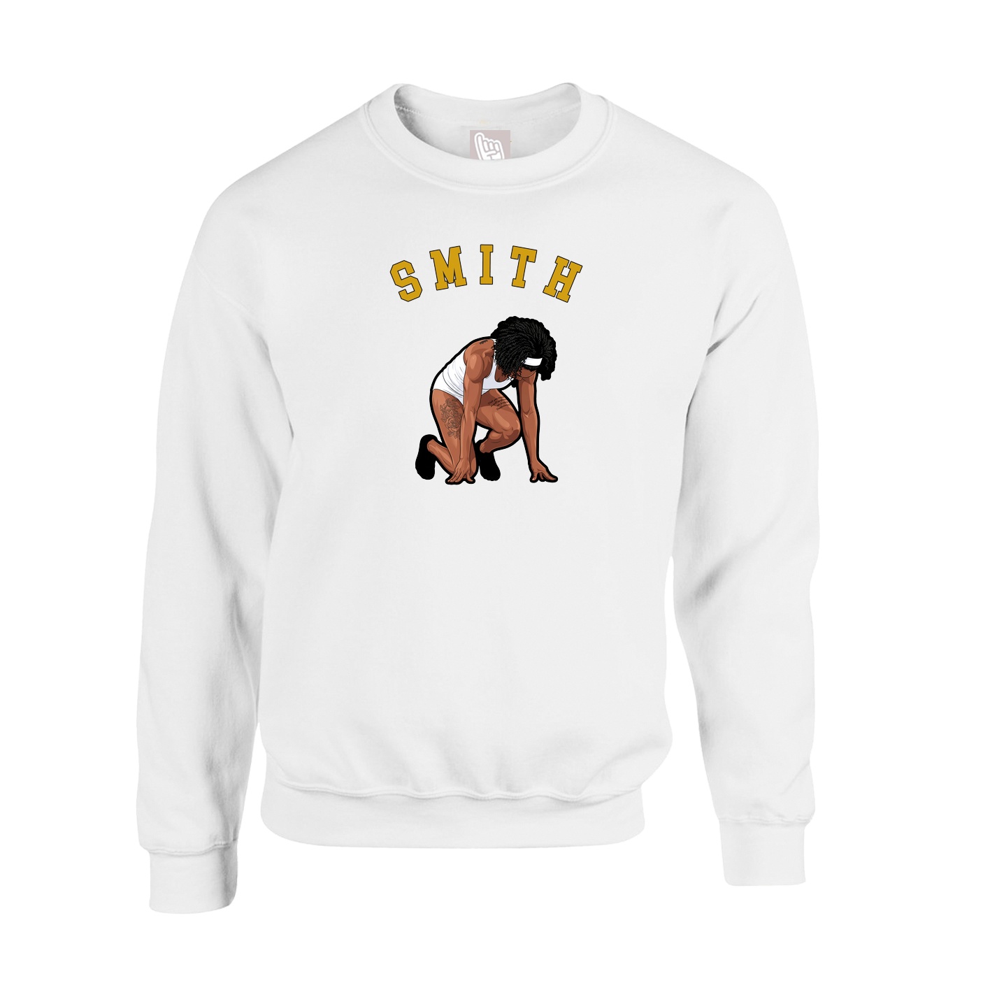 Fleece Crew — Shirsey Arch in White