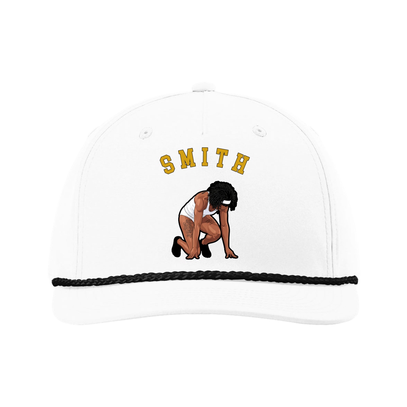 Five-Panel Classic Rope Cap — Shirsey Arch in White