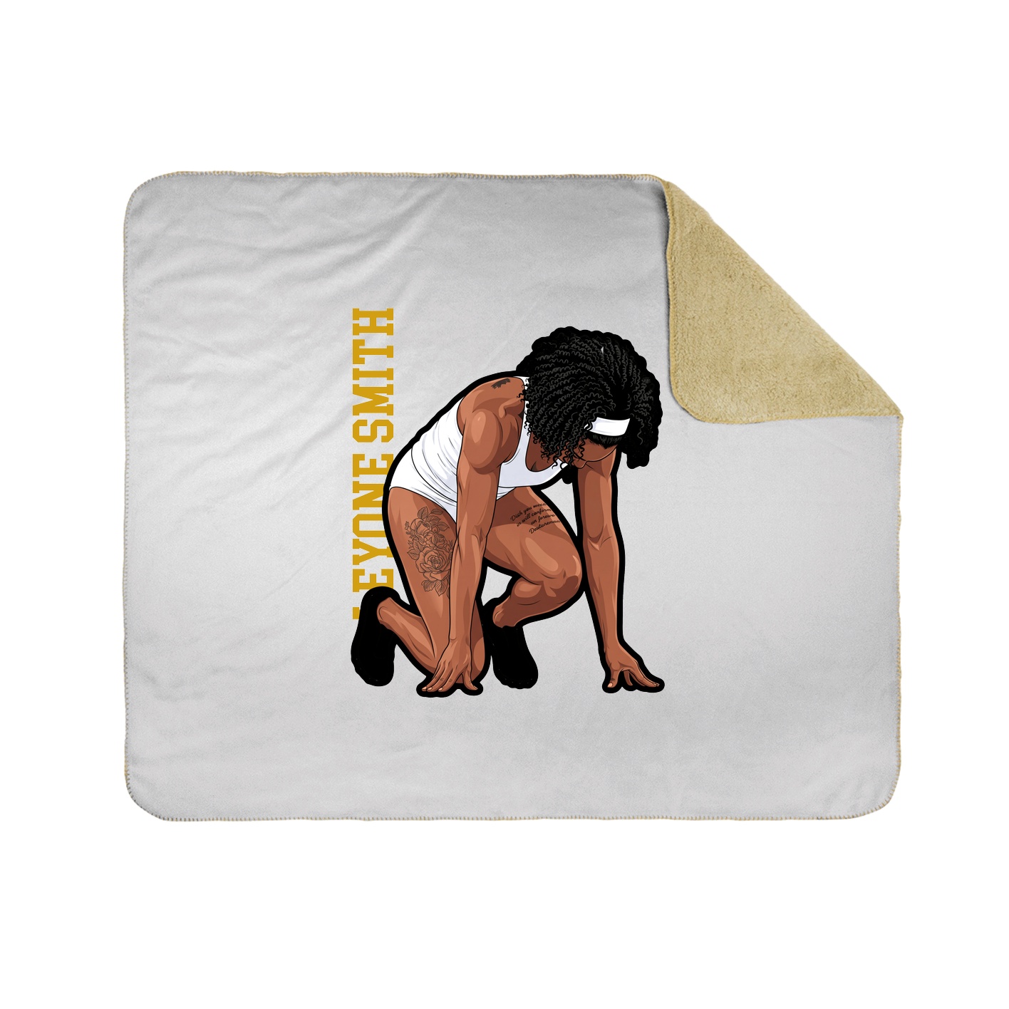 Throw Blanket — Name Vertical in White