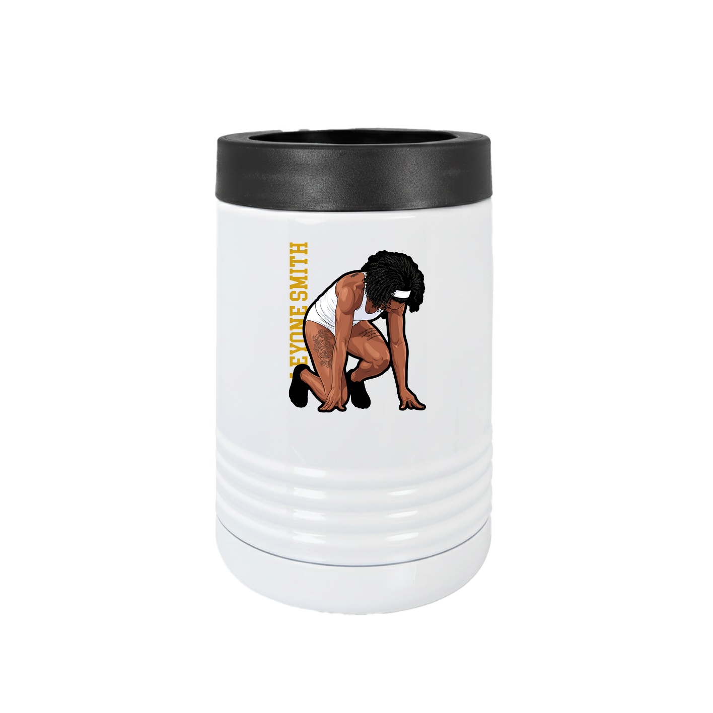 Beverage Holder — Name Vertical in White