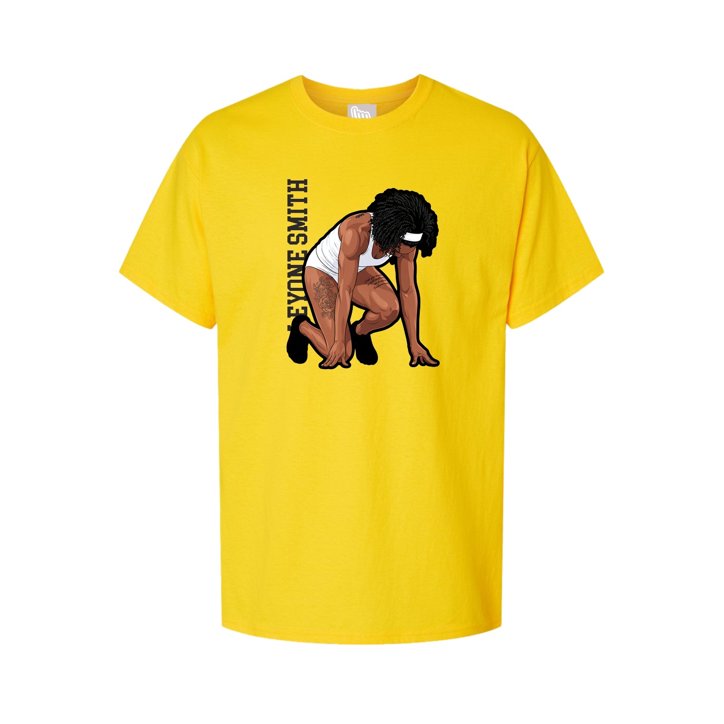 Youth Tee — Name Vertical in Gold