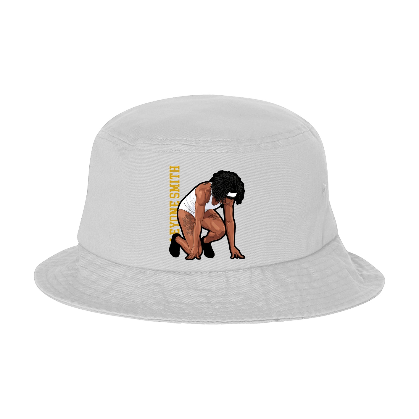 Bucket Cap — Name Vertical in White