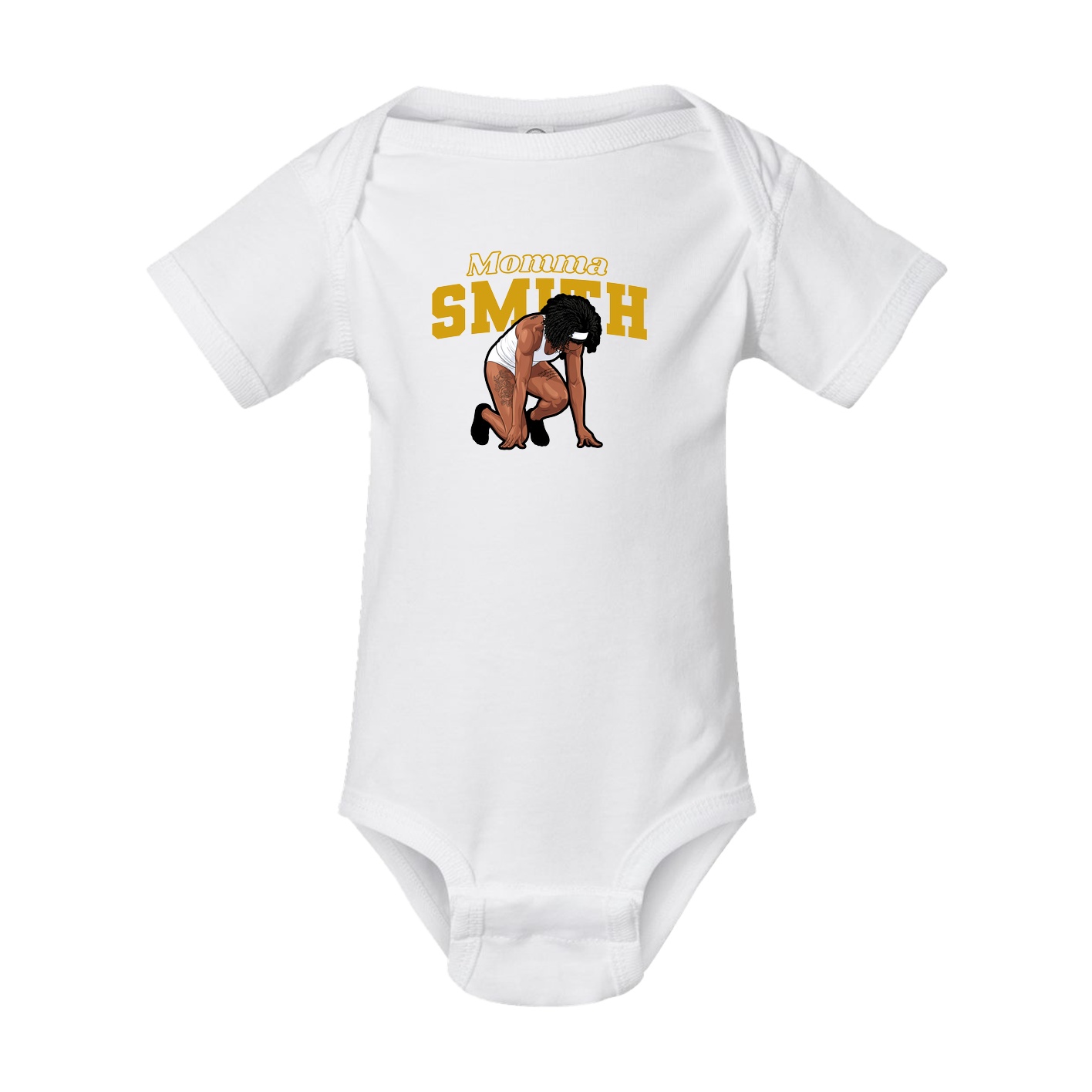 Baby Onesie — Mothers Day Block in White