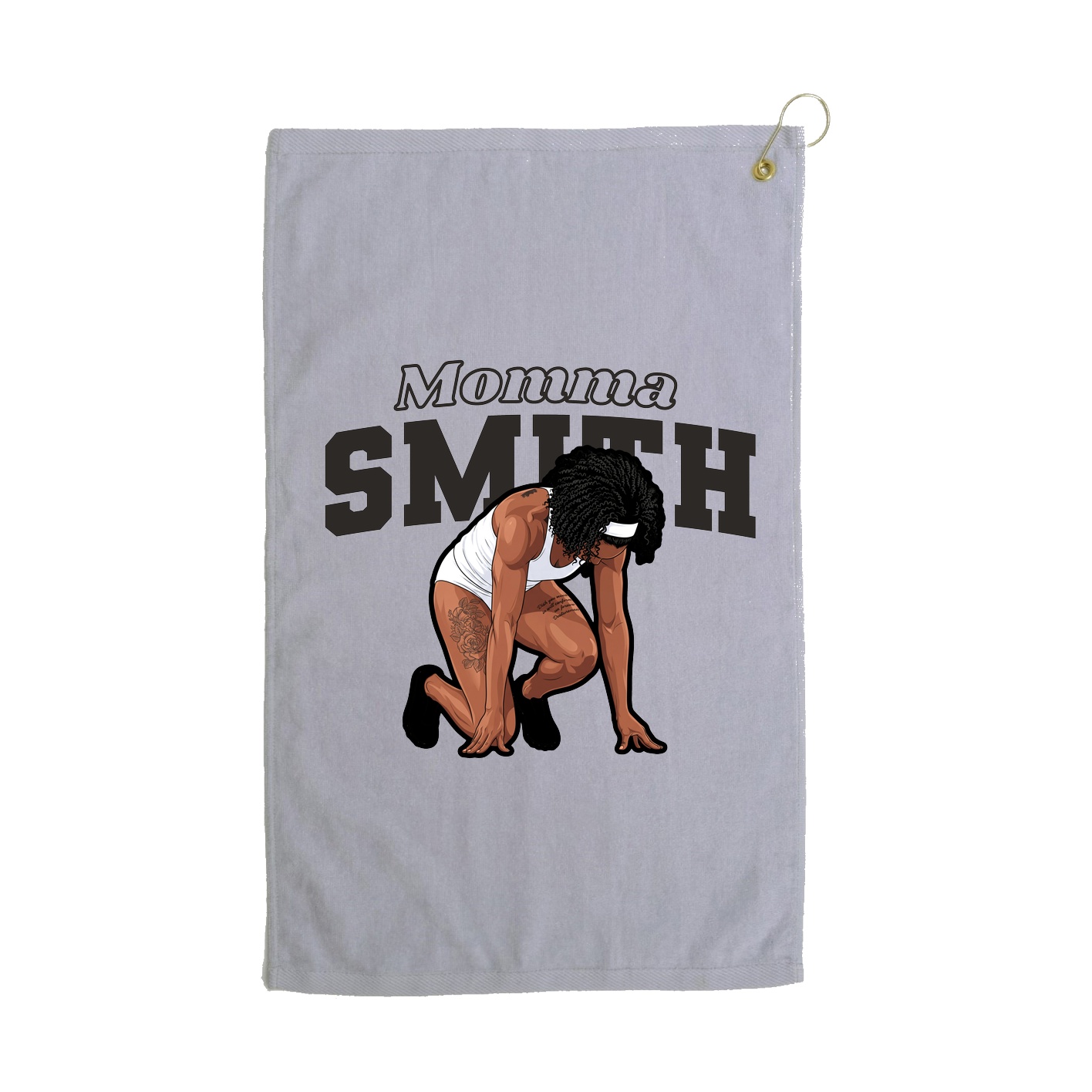 Golf Towel — Mothers Day Block in Grey