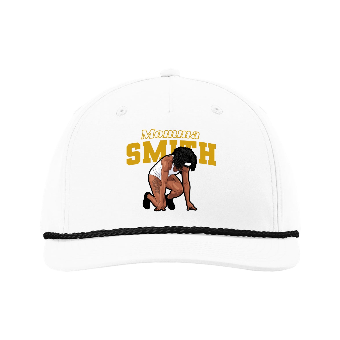 Five-Panel Classic Rope Cap — Mothers Day Block in White