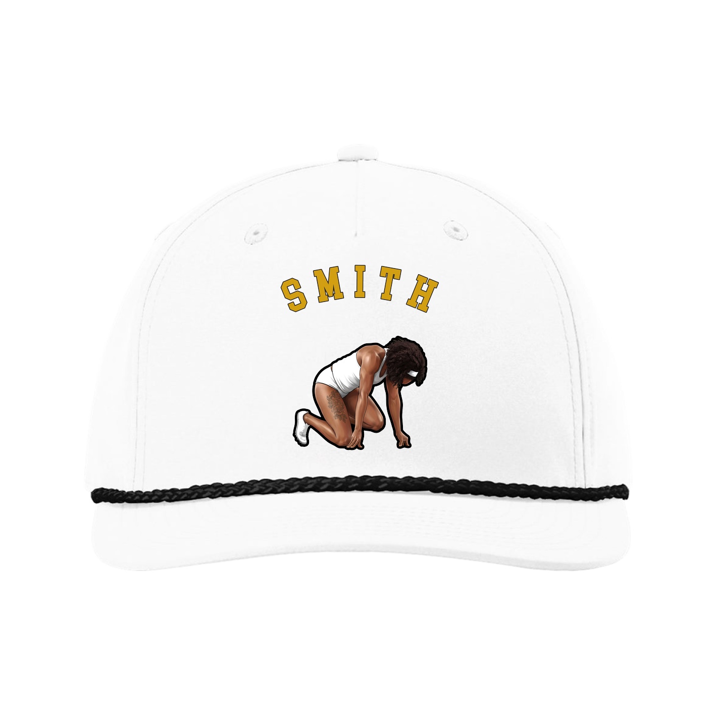 Five-Panel Classic Rope Cap — Shirsey Arch in White