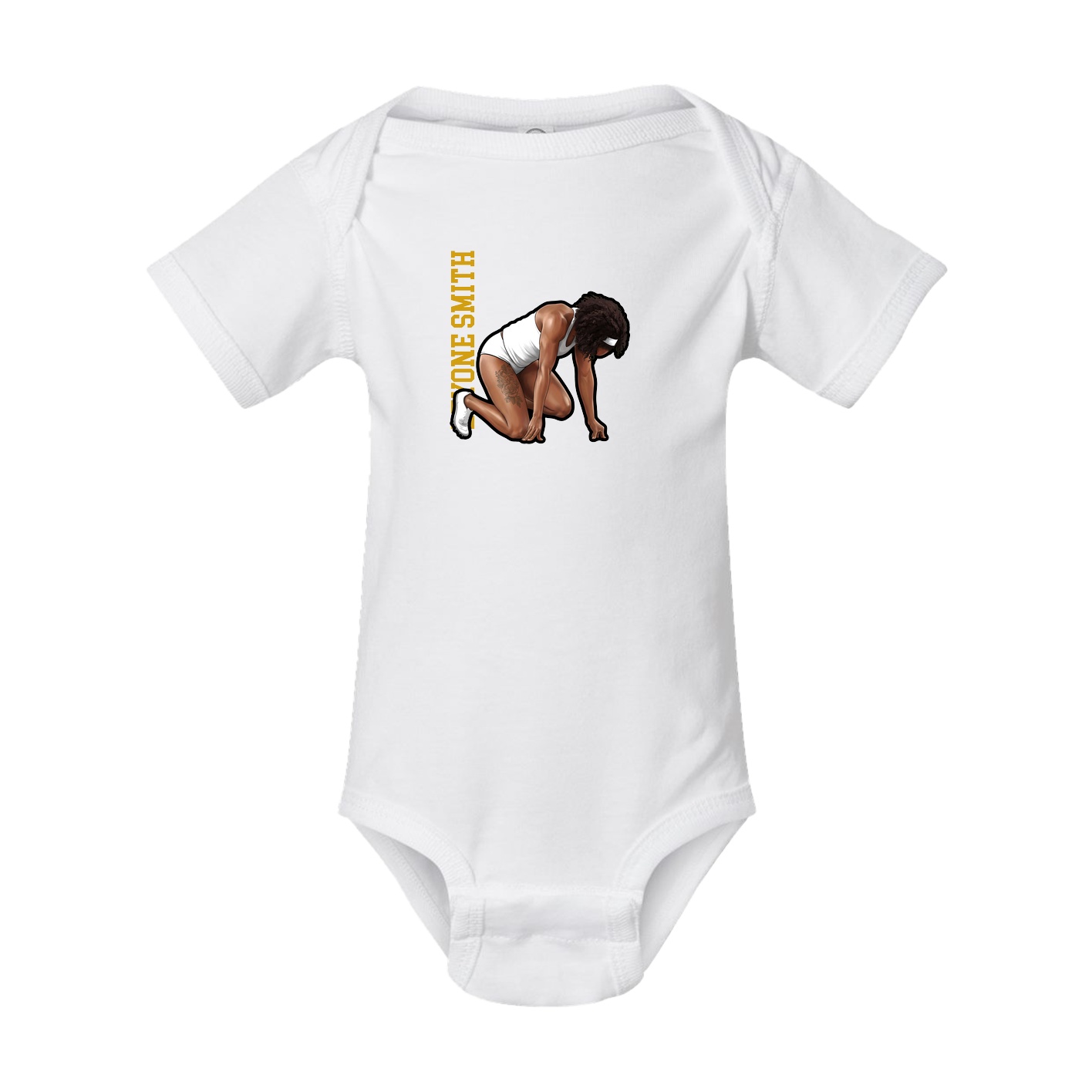 Baby Onesie — Name Vertical in White