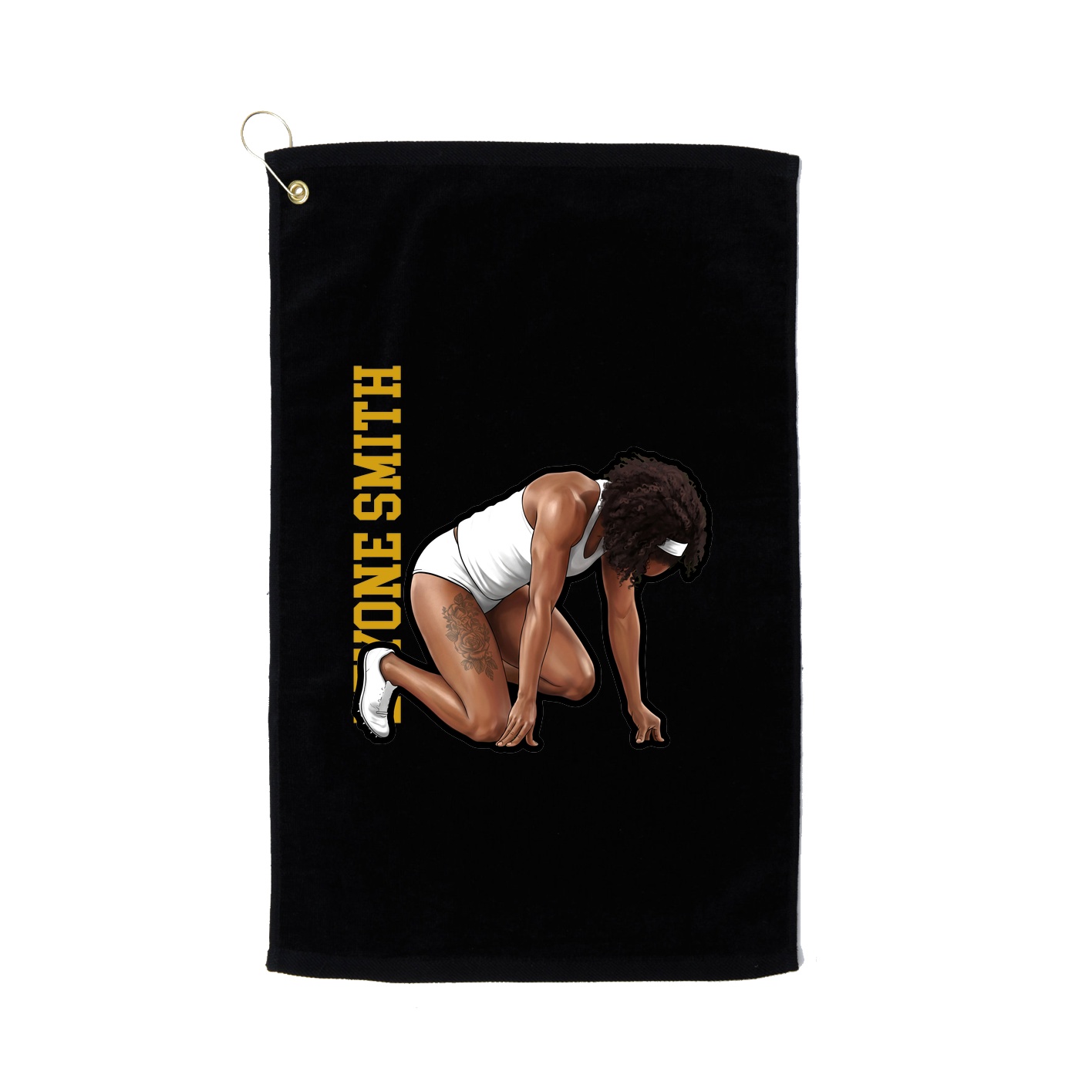 Golf Towel — Name Vertical in Black