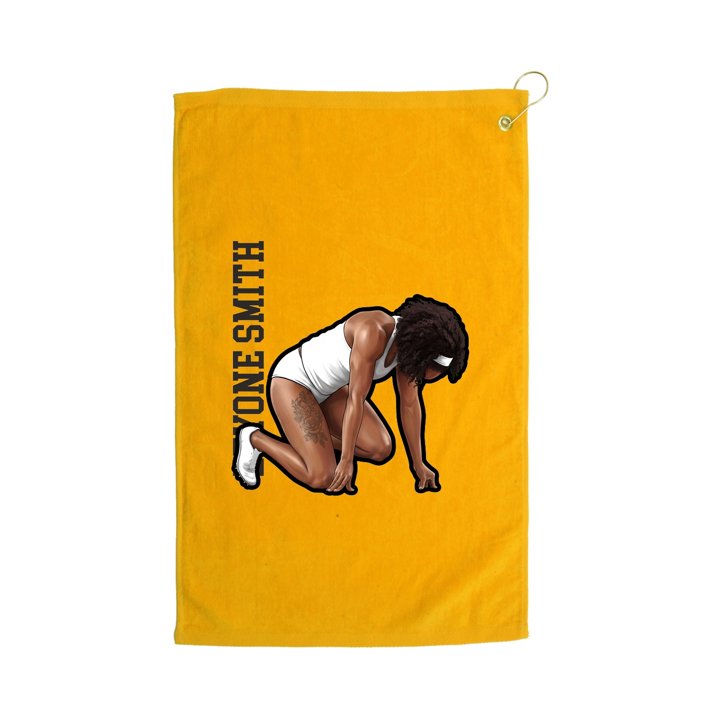 Golf Towel — Name Vertical in Gold